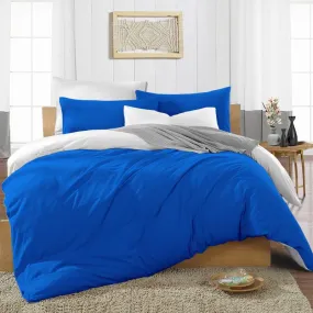 Luxury Royal Blue Reversible Duvet Cover Set