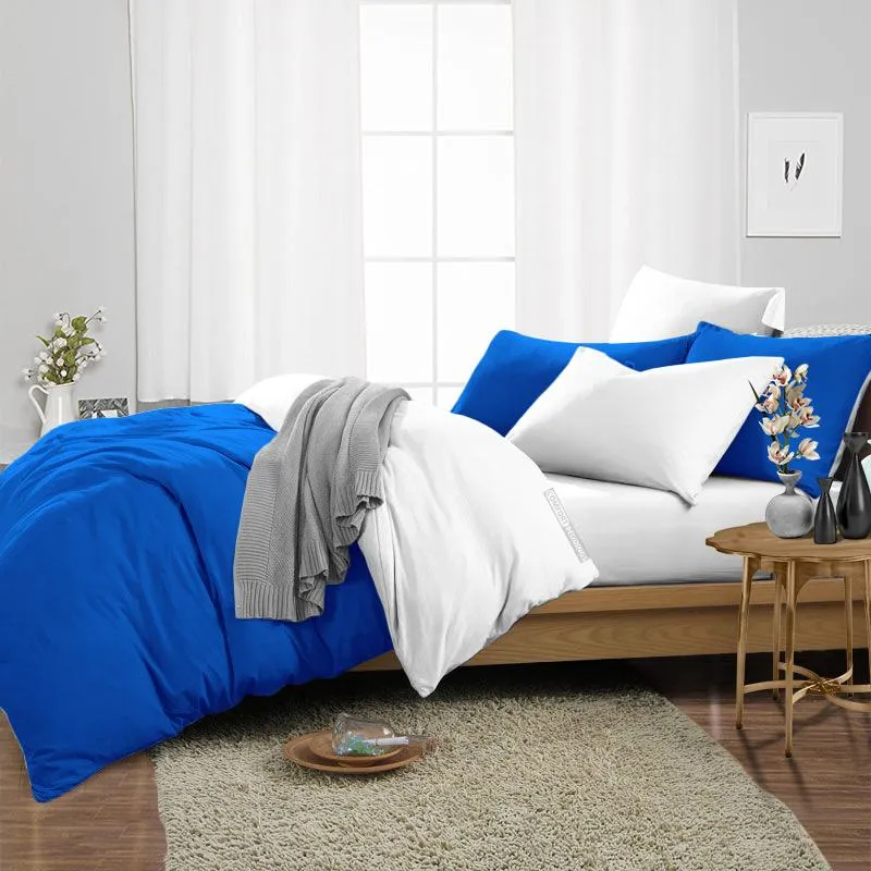 Luxury Royal Blue Reversible Duvet Cover Set