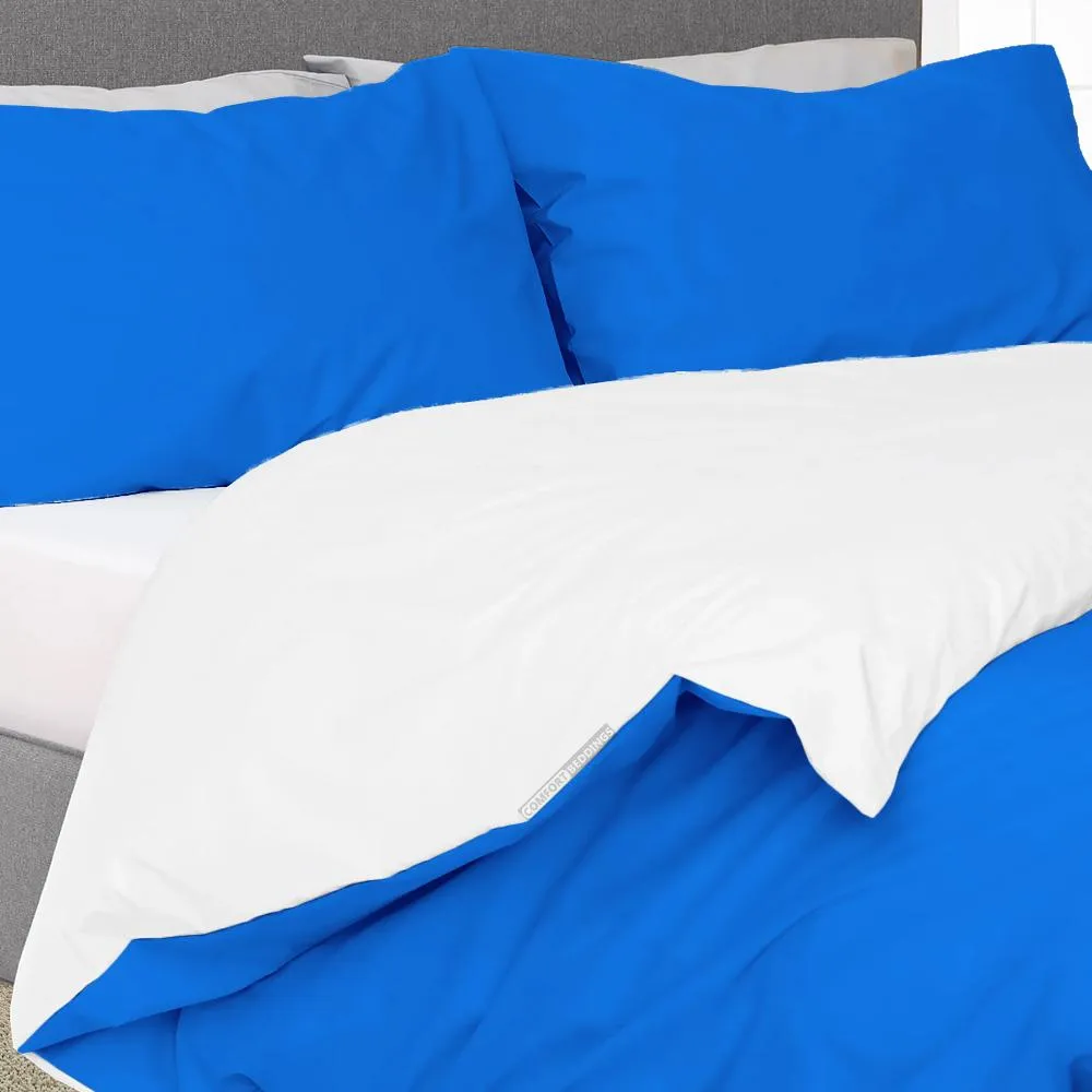 Luxury Royal Blue Reversible Duvet Cover Set