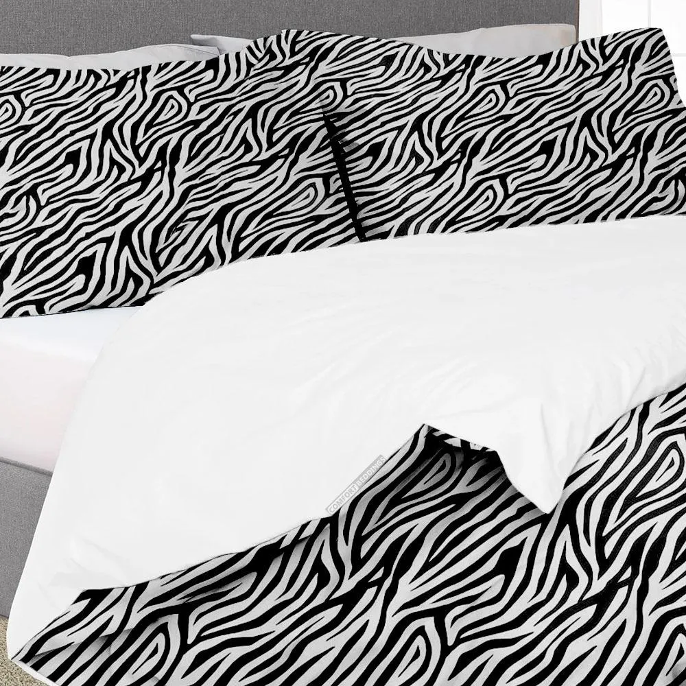 Luxury Zebra Print Reversible Duvet Cover Set
