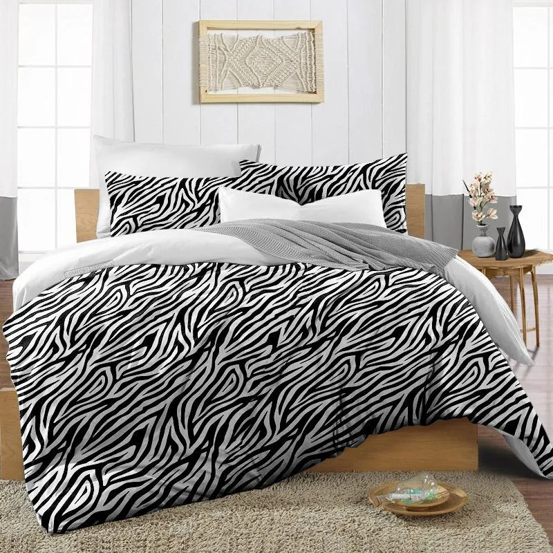 Luxury Zebra Print Reversible Duvet Cover Set