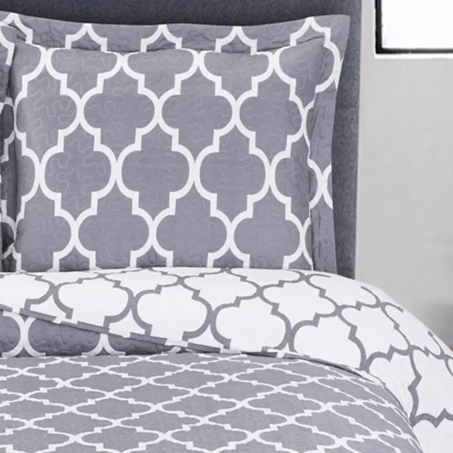 Meridian Oversized Quilt Sets Cotton Blend Reversible Quilts