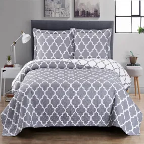 Meridian Oversized Quilt Sets Cotton Blend Reversible Quilts