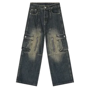 'Navigator' Vintage Cargo Pocket Utility Jeans