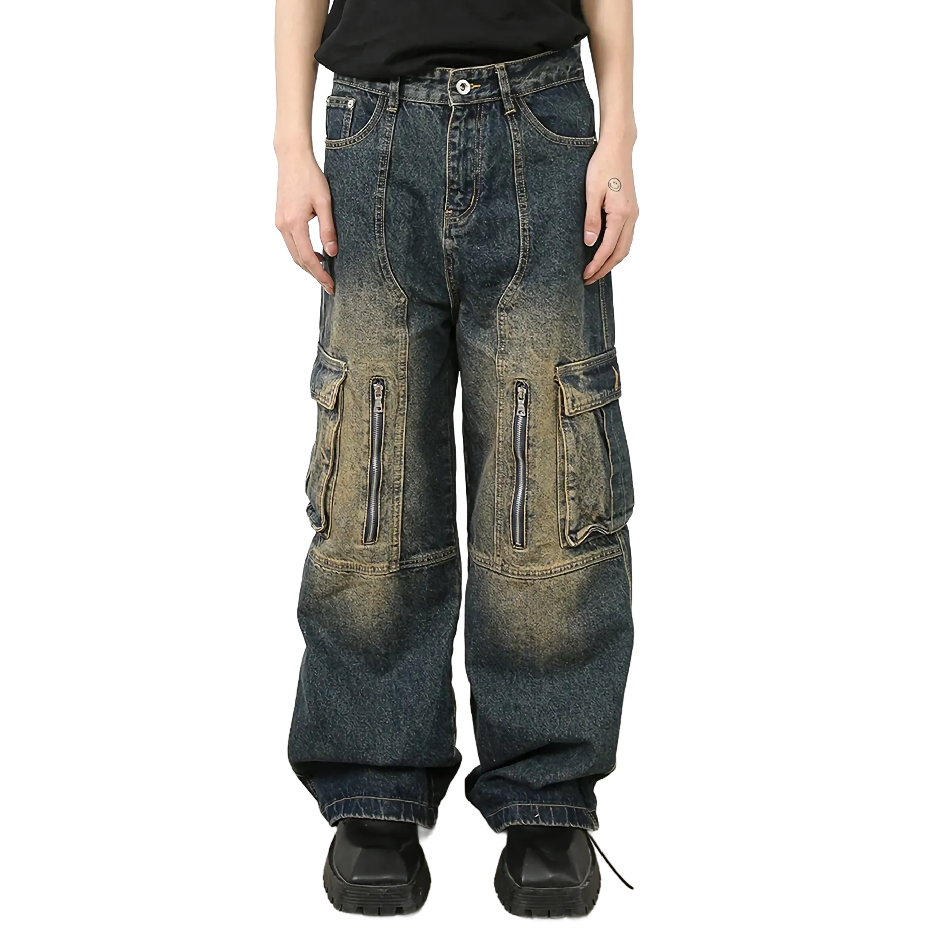 'Navigator' Vintage Cargo Pocket Utility Jeans