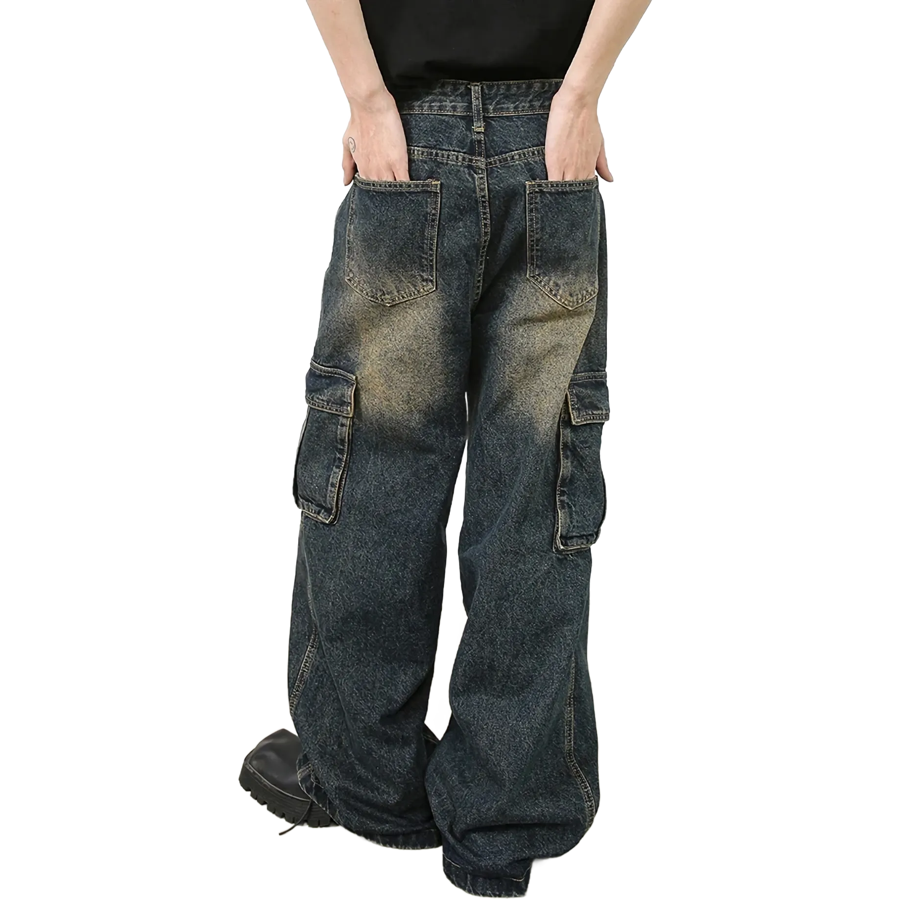 'Navigator' Vintage Cargo Pocket Utility Jeans