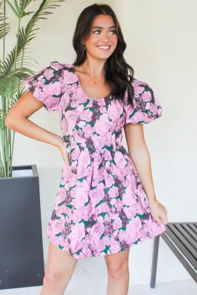 Never Stop Believing Textured Floral Dress