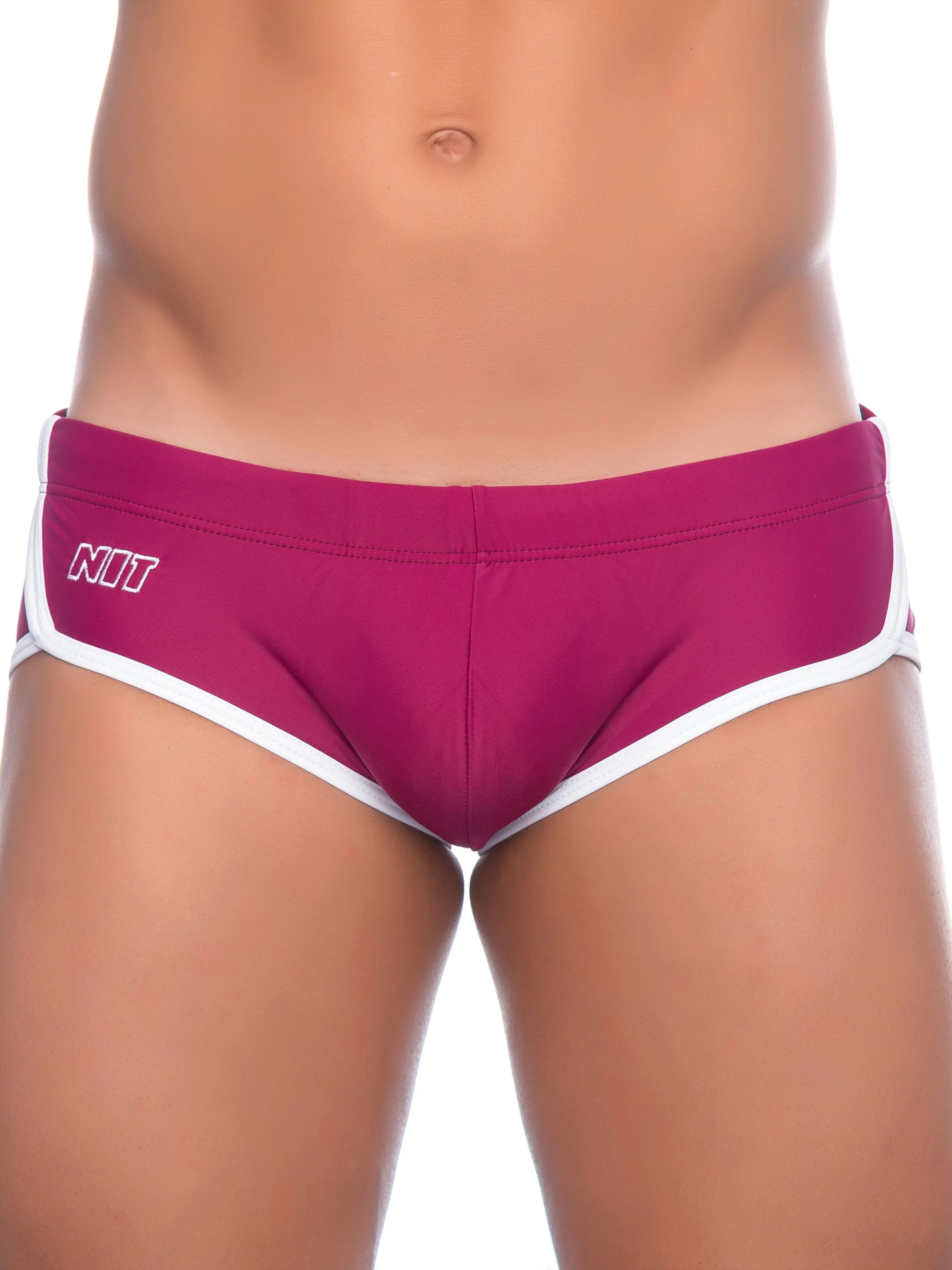 NIT Butterfly Padded Pouch Swim Brief Burgundy