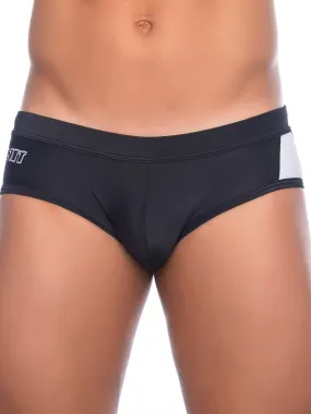 NIT Cory Padded Pouch Swim Brief Black and White