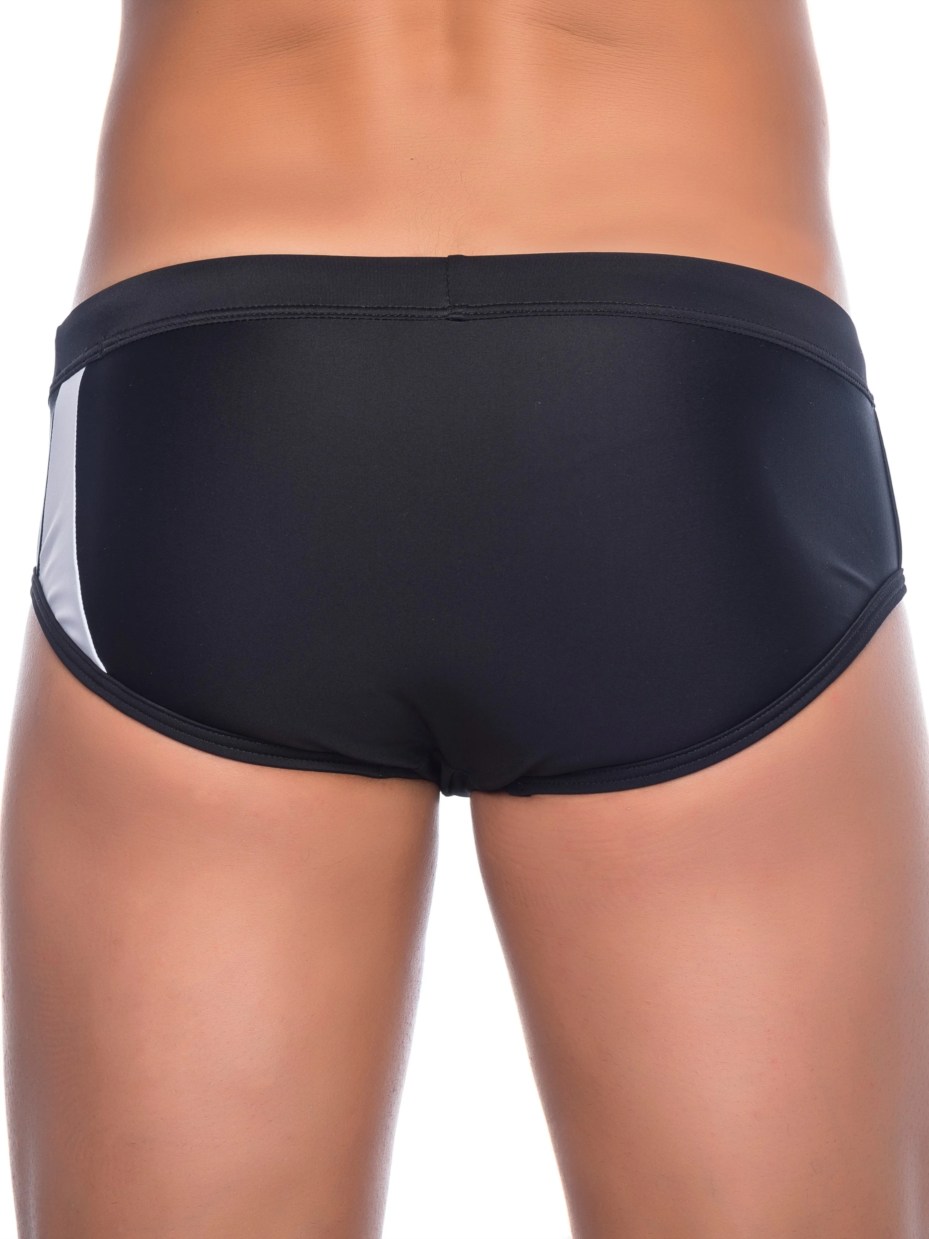 NIT Cory Padded Pouch Swim Brief Black and White