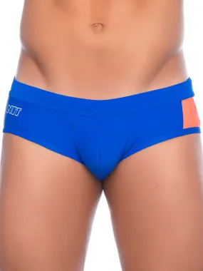 NIT Cory Padded Pouch Swim Brief Blue and Orange