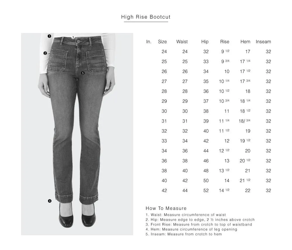 Pantalon bootcut à taille haute en jean extensible et durable