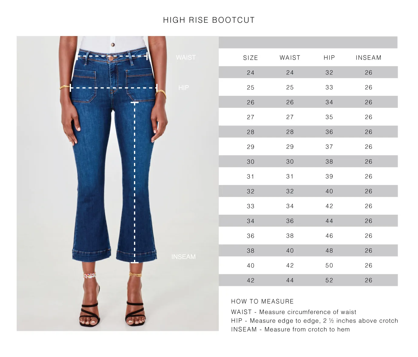Pantalon capri bootcut à taille haute en jean extensible et durable