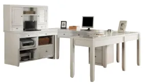 Parker House Boca 7-Piece U-Shaped Modular Office in Cottage White