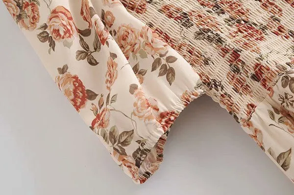 Peaches and Cream Floral Dress