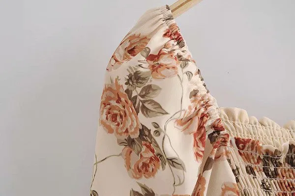 Peaches and Cream Floral Dress