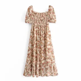 Peaches and Cream Floral Dress