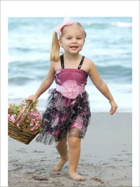 Pink And Black Floral Dress