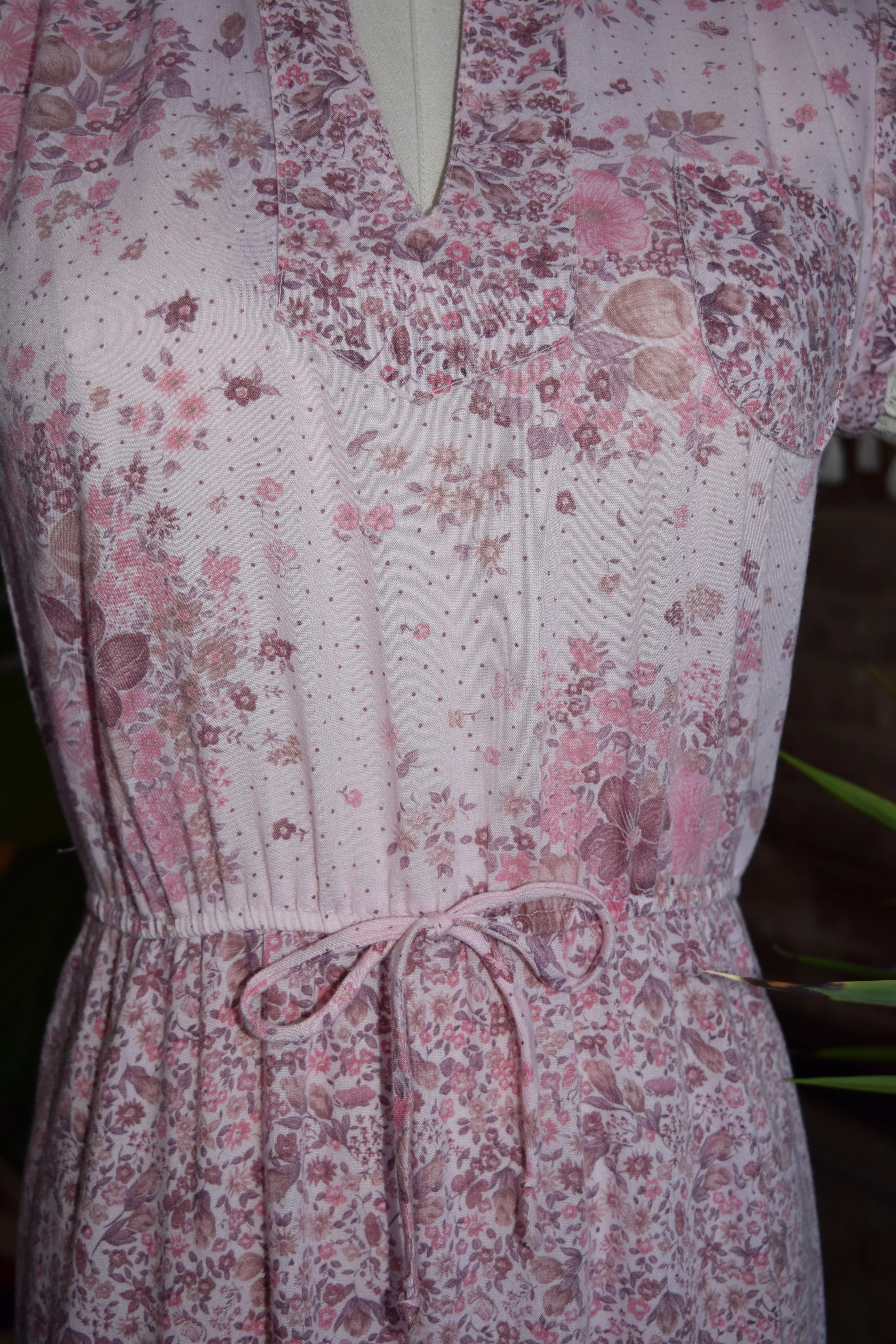 Pink Floral Tiered Dress