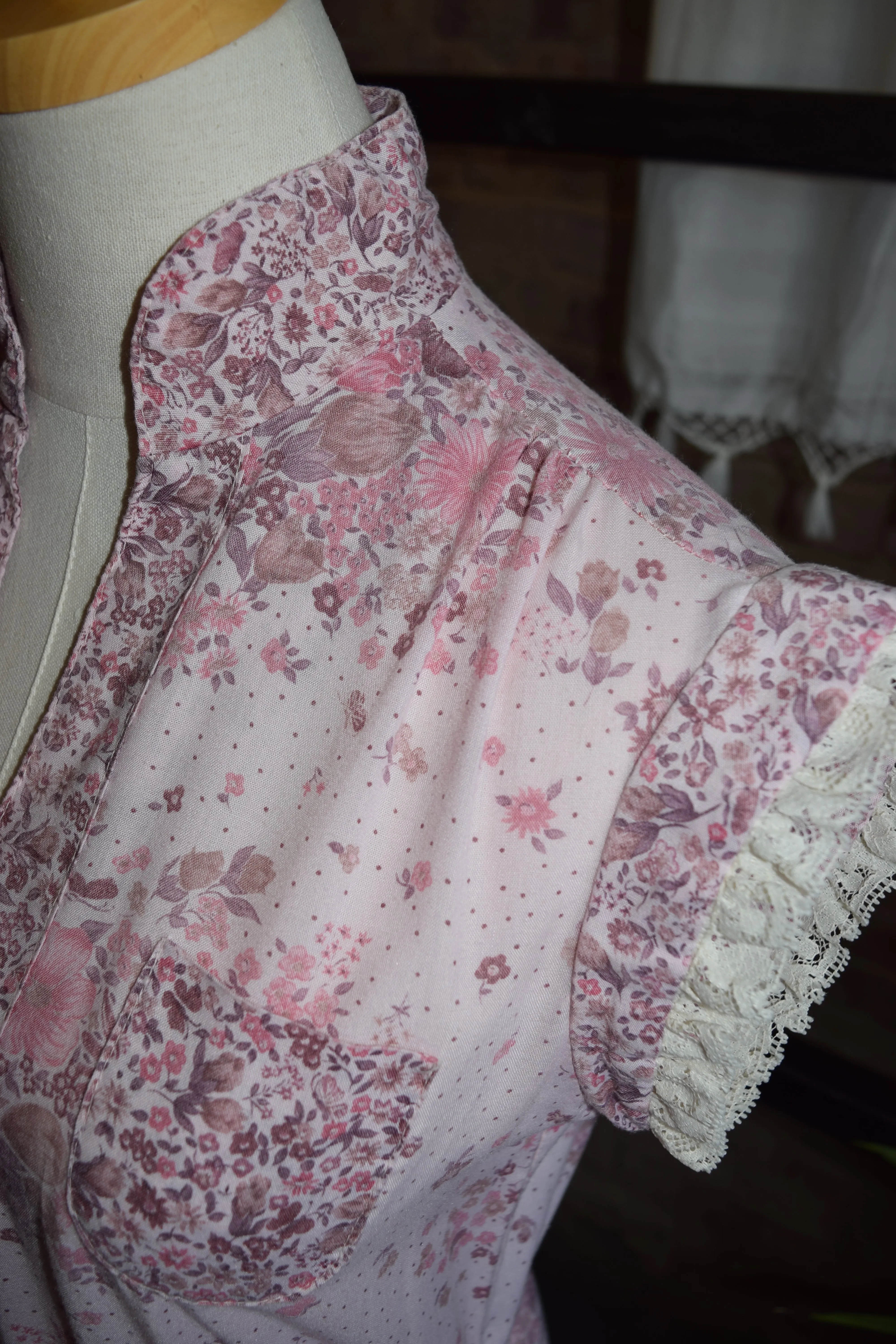 Pink Floral Tiered Dress