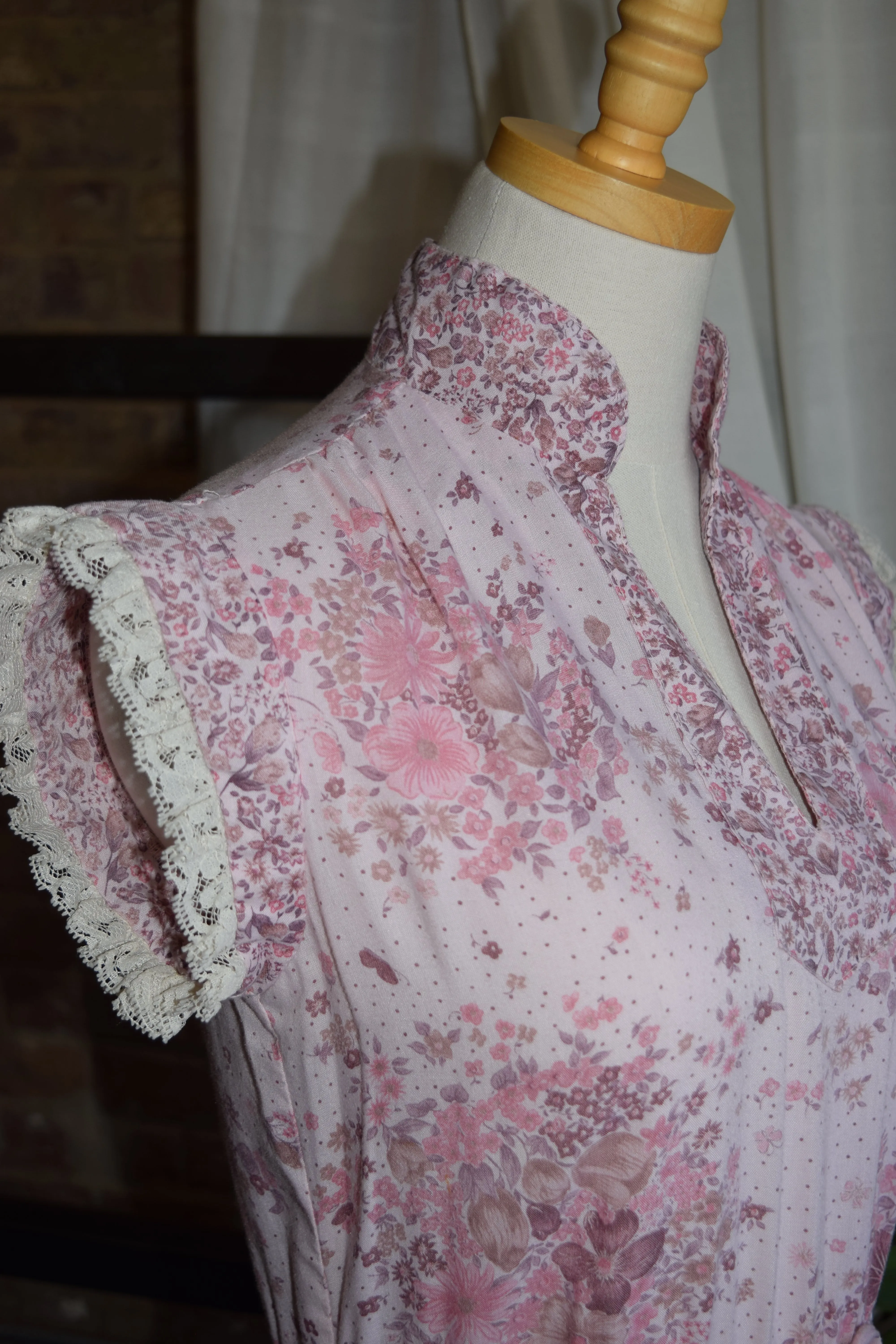Pink Floral Tiered Dress