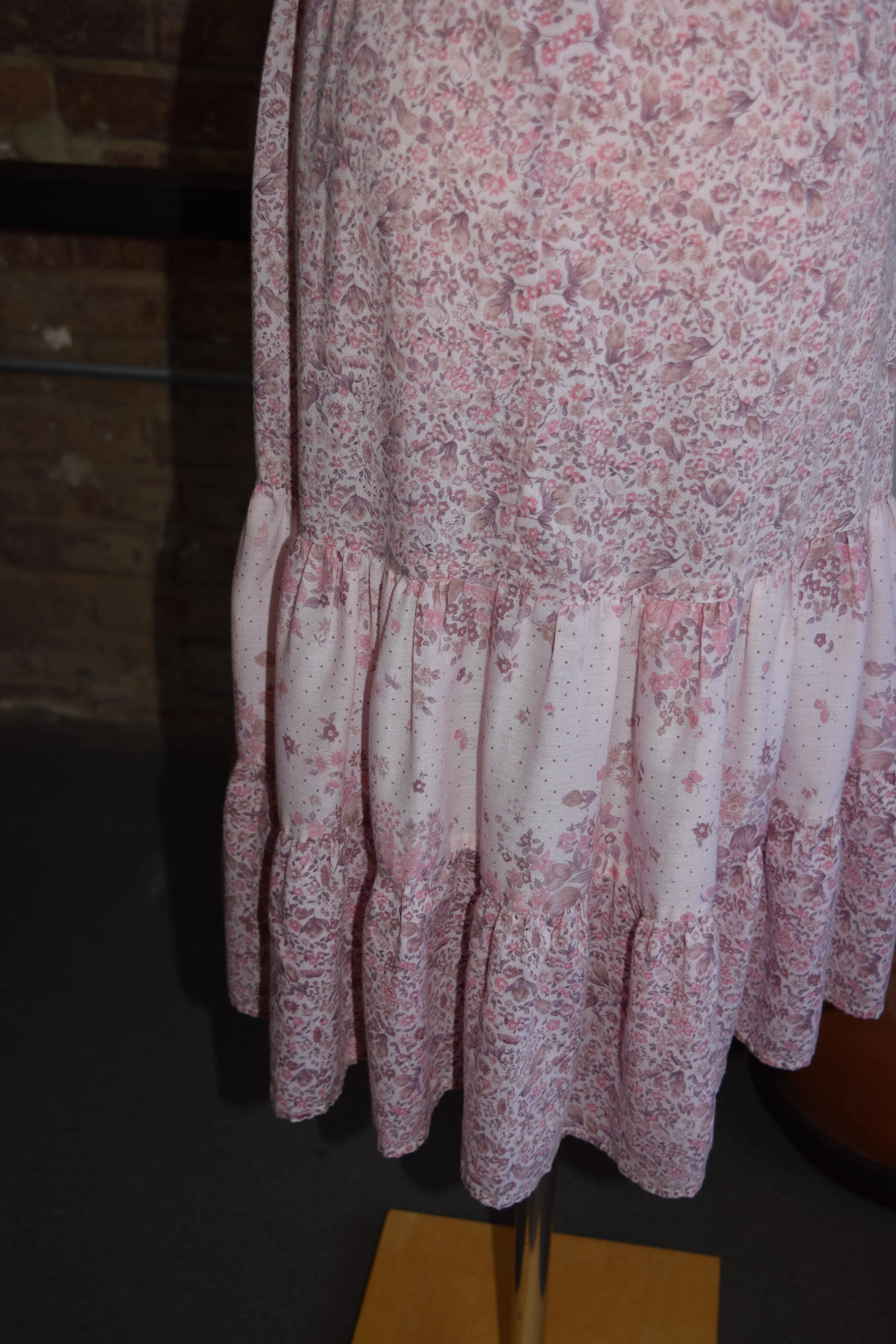 Pink Floral Tiered Dress