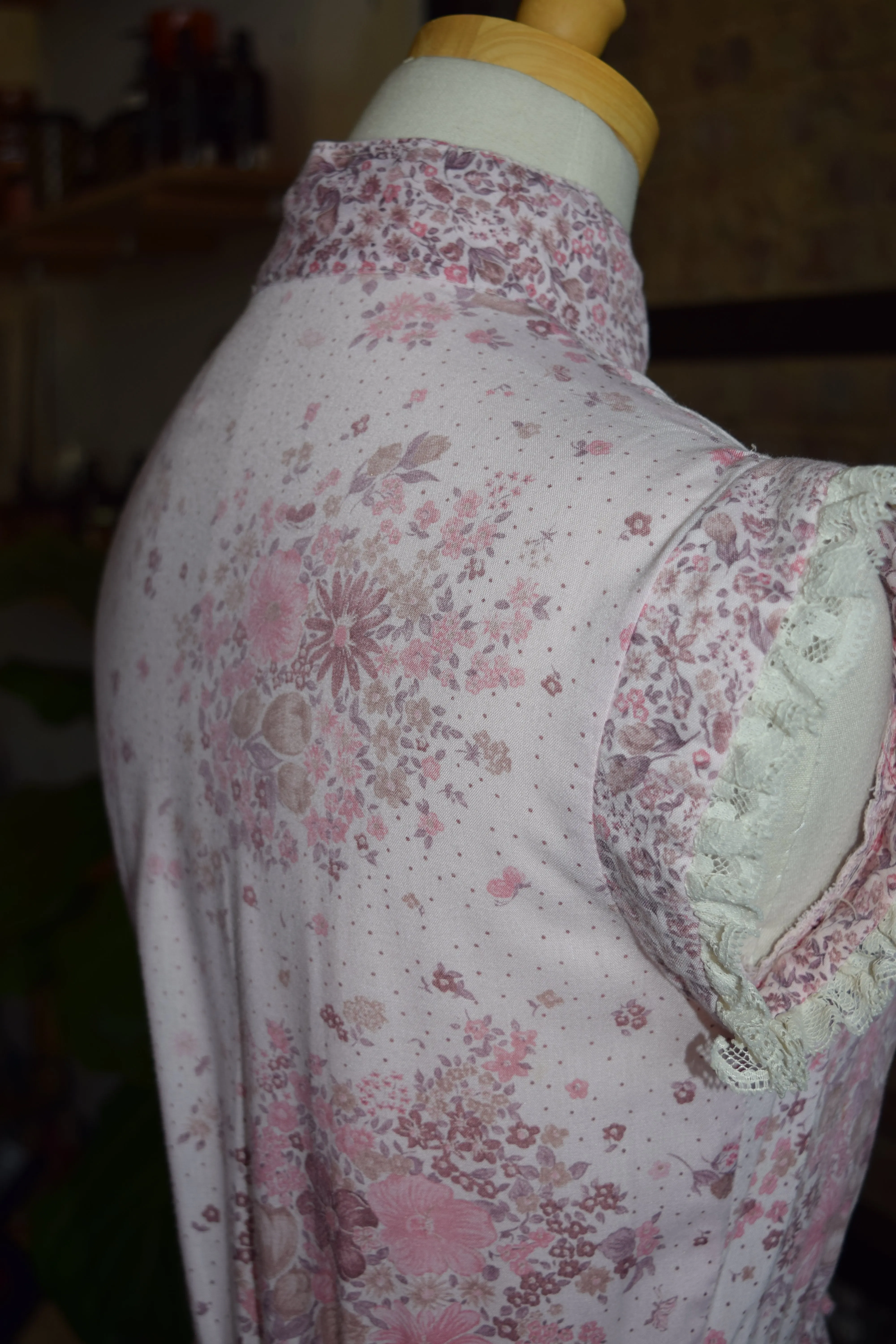 Pink Floral Tiered Dress
