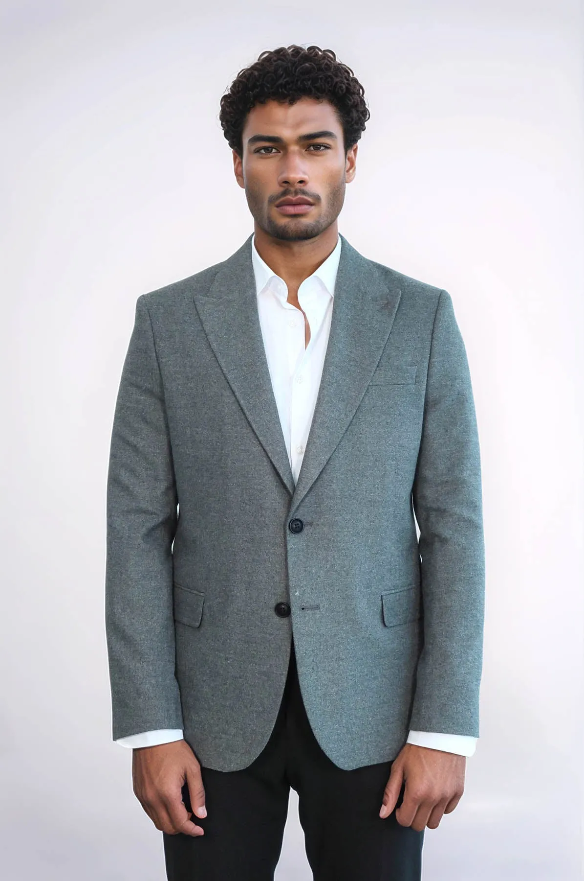 Plain Slim Fit Sport Grey Men Blazer - Wessi