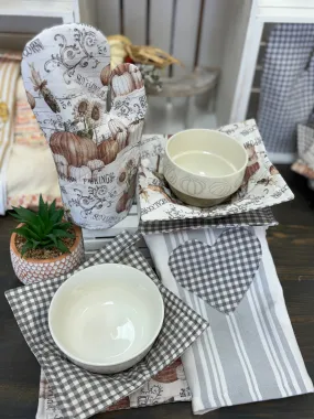 Pumpkin Plaid 4pc Kitchen Set with Oven Mitt