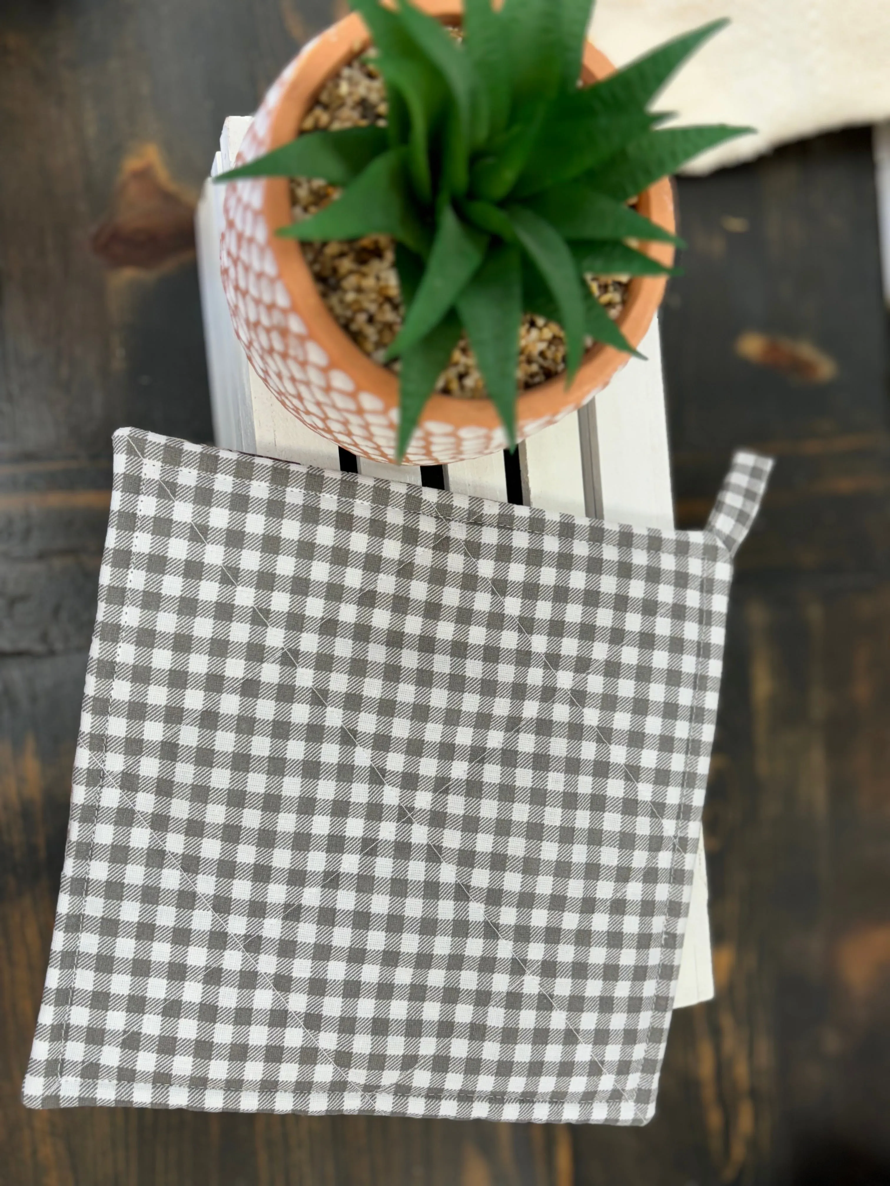 Pumpkin Plaid 4pc Kitchen Set with Oven Mitt