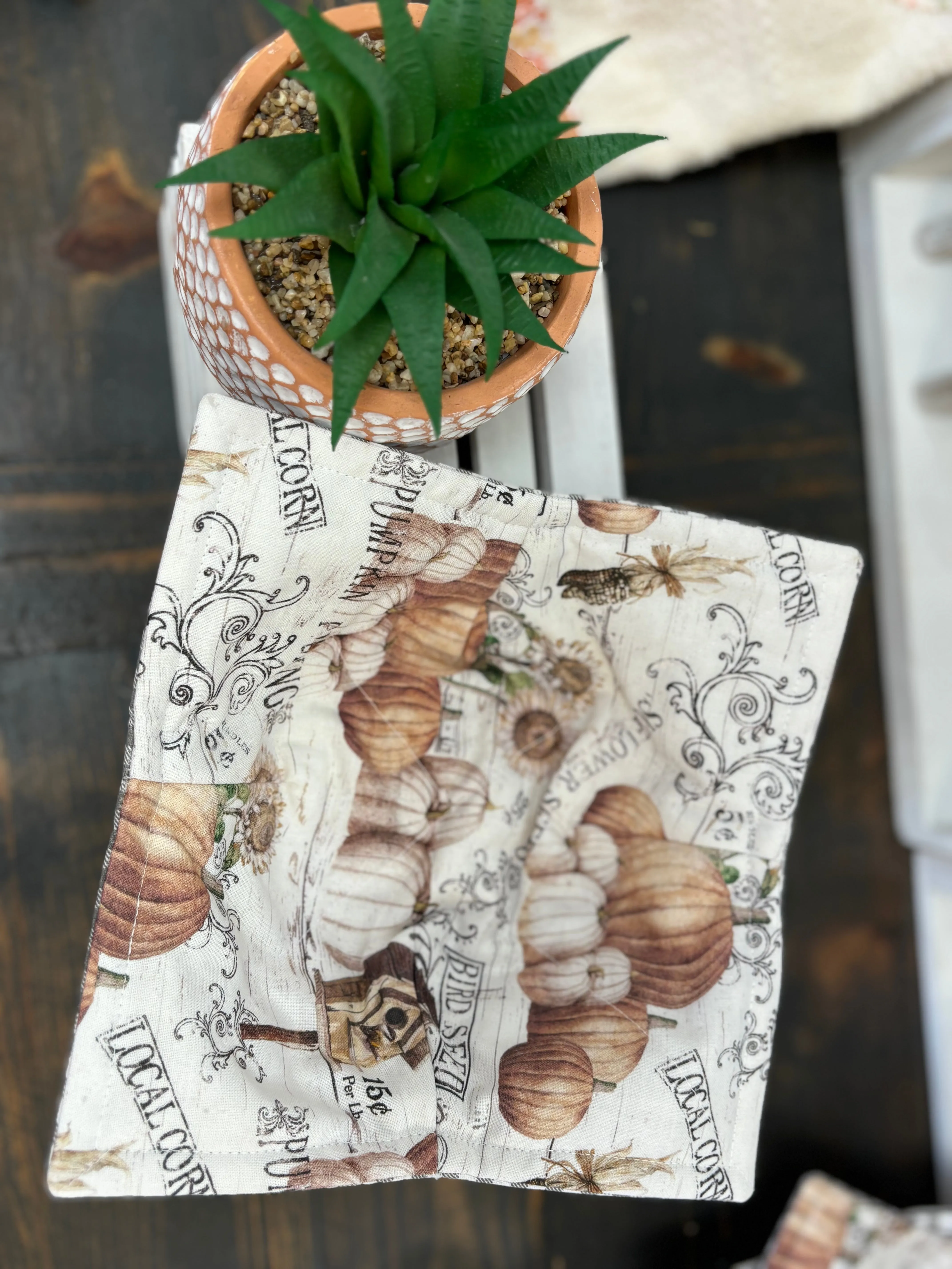 Pumpkin Plaid 4pc Kitchen Set with Oven Mitt