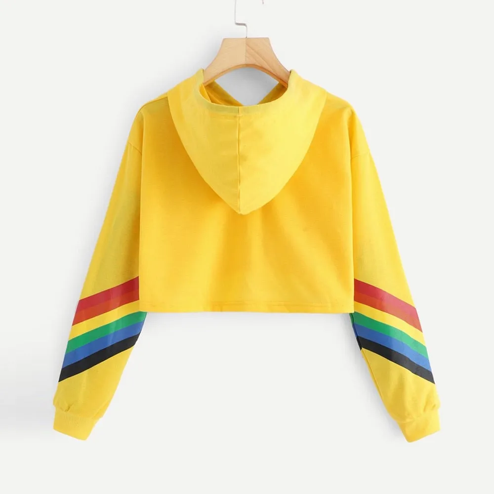 "Love" Rainbow Cropped Hoodie