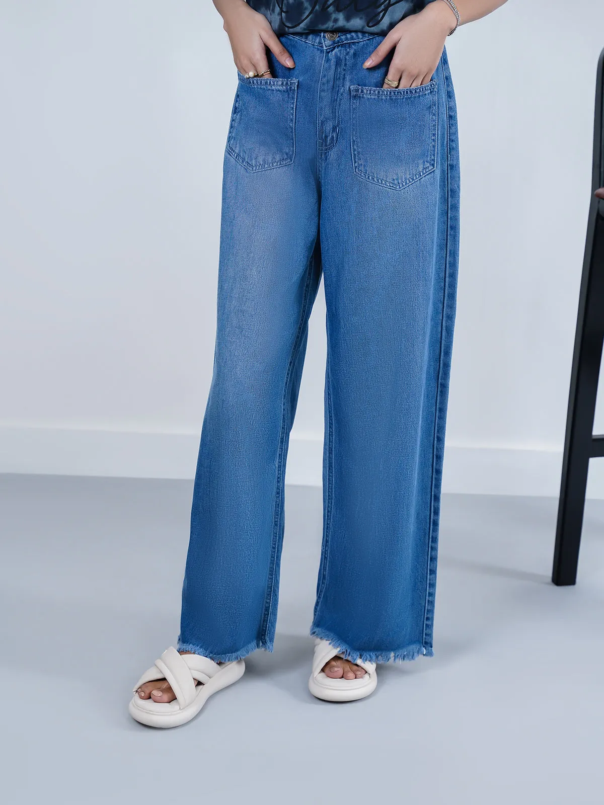 "NIRAV" Durable Plazo Fit Denim Pant
