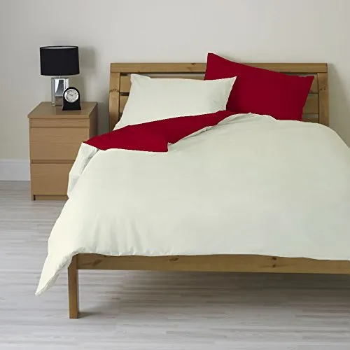 Red White Reversible Duvet Cover Set Egyptian Cotton 1000TC