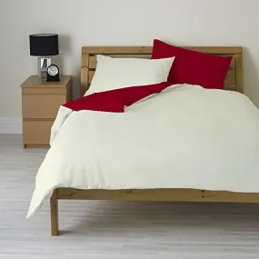 Red White Reversible Duvet Cover Set Egyptian Cotton 1000TC