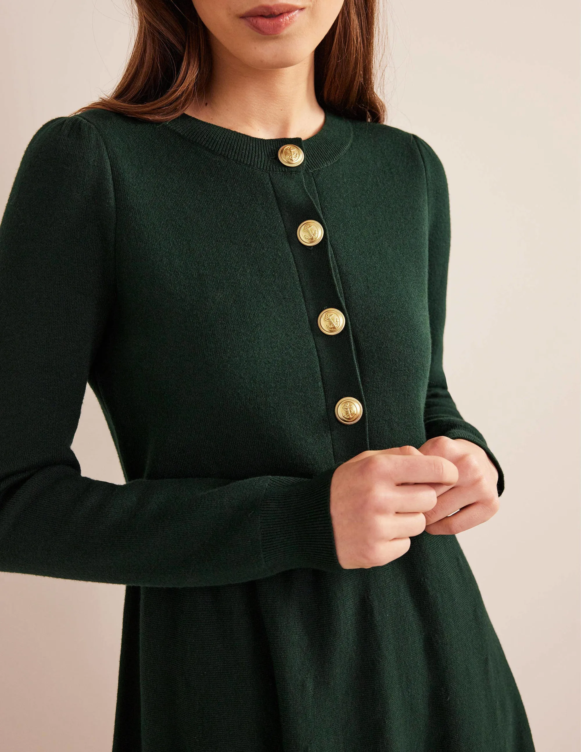Relaxed Knitted Mini Dress-Cavolo Nero