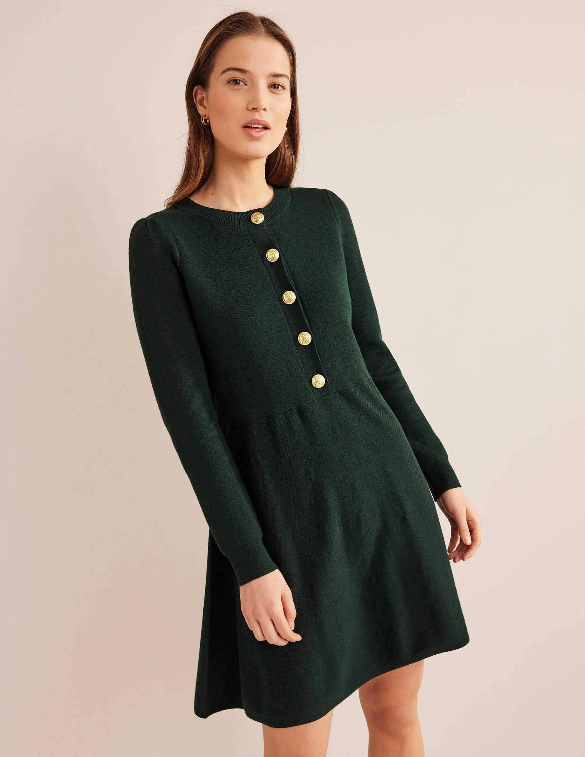 Relaxed Knitted Mini Dress-Cavolo Nero