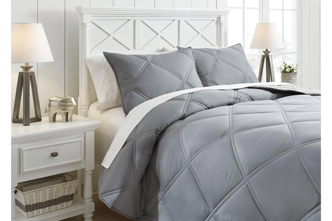 Rhey Tan/Brown/Gray 3-Piece Full Comforter Set