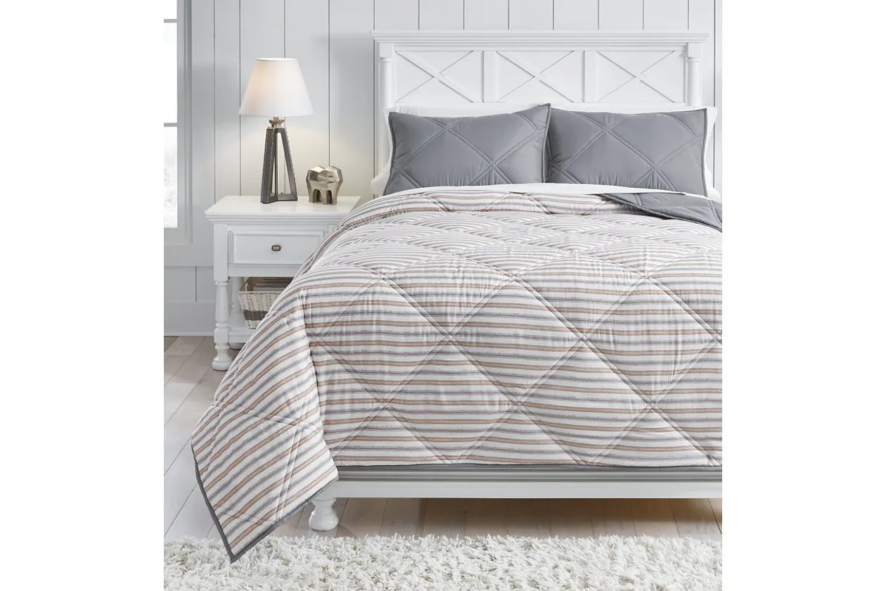 Rhey Tan/Brown/Gray 3-Piece Full Comforter Set