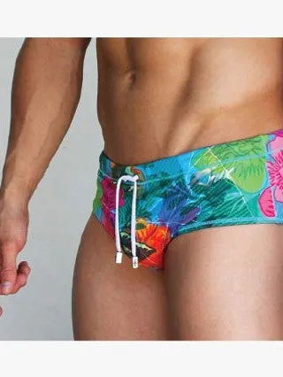 RHUX Sunga Swim Brief Floral Design