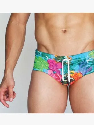 RHUX Sunga Swim Brief Floral Design