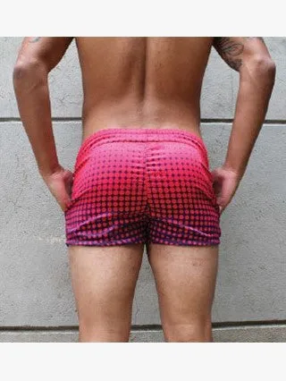 RHUX Swim Shorts Trunks Dots Red and Purple
