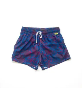 RHUX Swim Shorts Trunks Palm Blue and Maroon