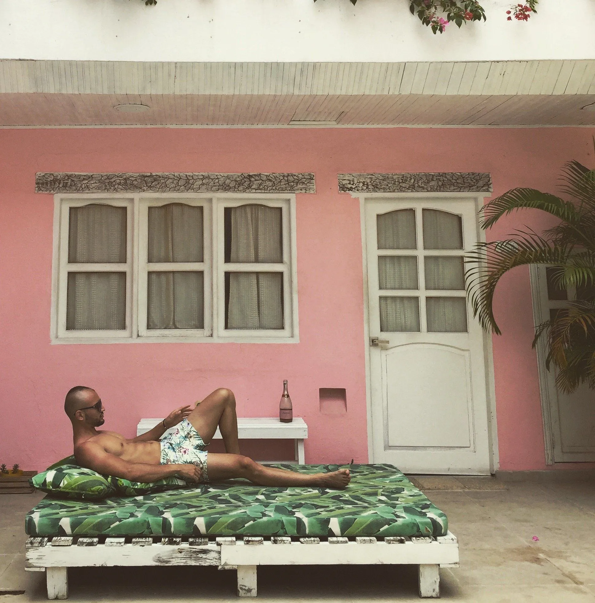 RHUX Swim Shorts Trunks Pineapples Cream and Green