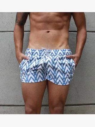 RHUX Swim Shorts Trunks White and Blue