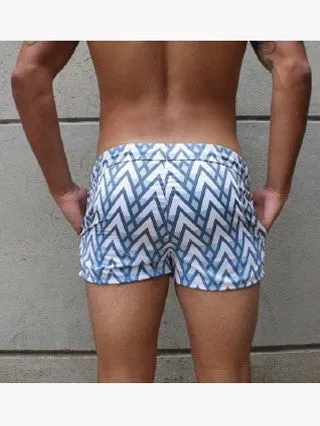 RHUX Swim Shorts Trunks White and Blue