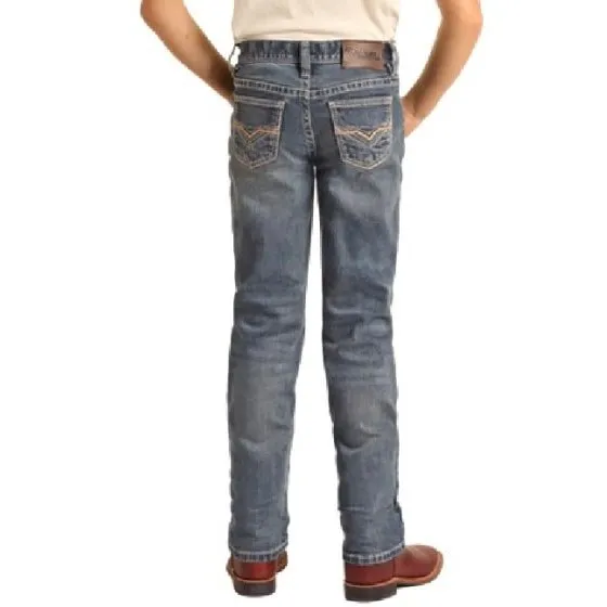 Rock & Roll Boy’s Jean Revolver Slim Fit Straight Leg Stretch