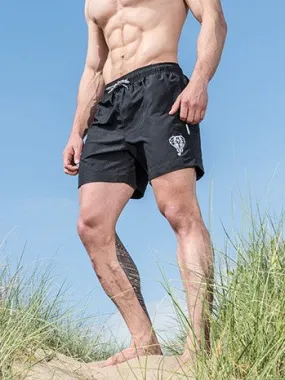 STRIDEZ Rugby Player Swim Shorts Gym Shorts Black