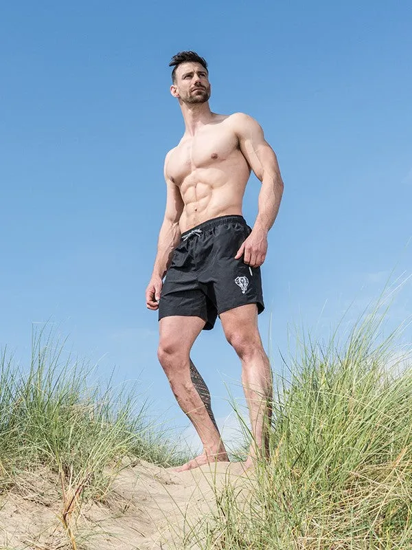 STRIDEZ Rugby Player Swim Shorts Gym Shorts Black