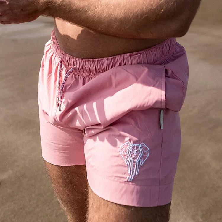 STRIDEZ Rugby Player Swim Shorts Gym Shorts Pink Sands